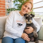 Gepersonaliseerd Geborduurd Hond Mam Huisdier Portret Foto T-shirt Sweatshirt Hoodie met Jaar Moederdag Verjaardagscadeau voor Mamma Huisdier Liefhebber Eigenaren