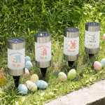 Linterna solar de jardín personalizada con nombre e inicial de conejito de huevo para uso diario Regalo de Pascua para la familia y los niños 5