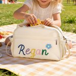 Borsone da viaggio personalizzato a fiori di grande capacità con nome e tracolla regolabile Regalo di compleanno per le ragazze