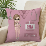 Personalisierte Cartoon medizinischen Charakter werfen Kissenbezug mit Namen und Beruf Home Decor Wertschätzung Geschenk für Krankenschwester Arzt