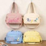 Borsone da viaggio personalizzato a fiori di grande capacità con nome e tracolla regolabile Regalo di compleanno per le ragazze