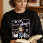 Personalized Multicolour Cartoon Character Soft T-shirt Sweatshirt Hoodie with Name Daily Wear Book Club Birthday Gift for Mom Book Lover