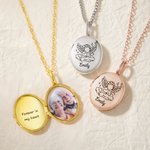 Personalized Angel Photo Necklace with Text for Memorial Dainty Jewellery Birthday Memorial Day Gift for Friends Pet Owners Families
