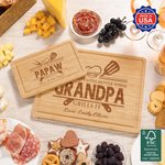 Spersonalizowana grawerowana szpatułka do grilla z tekstem FSC Bambusowa deska do krojenia wędlin z rowkiem na sok Made in USA Prezent na Dzień Ojca dla taty i dziadka