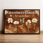 Personalised Birth Flower Poster Frameless Framed Painting with 1-16 Names Home Decor Birthday Mother's Day Gift for Mom Grandma