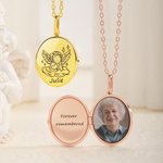 Personalized Angel Photo Necklace with Text for Memorial Dainty Jewellery Birthday Memorial Day Gift for Friends Pet Owners Families