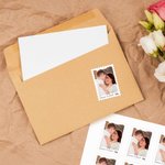 Personalized Postage Stamp Design Photo Stickers Labels with Name and Face Value Birthday Anniversary Gift for Family Friends