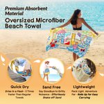 Personalizzato carino stile estivo nome asciugatura rapida oversize Microfiber Beach Towel Beach Party Holiday Gift for Kids Friends