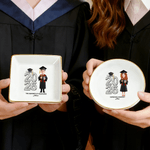 Personalized Cartoon Character Square Round Ceramic Jewelry Dish with Name Year and School Daily Use Graduation Gift for Graduates Friends