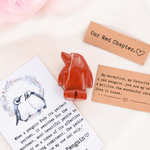 Personalised You Are My Penguin Design Red Penguin Pebble with Card Velvet Bag and Gift Box Birthday Anniversary Gift for Couples