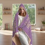 Henkilökohtainen sarjakuva Jooga Meditaatio merkki Flower Butterfly pehmeä hupullinen peitto nimi Jooga harjoitus syntymäpäivälahja Joogan ystäville