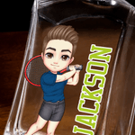 Personalized Tennis Cartoon Character Whiskey Decanter with Engraved Name Birthday Anniversary Gift for Men Tennis Players