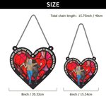 Personalized Cartoon Character Back View Window Hanging Suncatcher with Names Home Decor Mother's Day Birthday Gift for Mom Woman