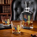 Personalized Tennis Cartoon Character Whiskey Decanter with Engraved Name Birthday Anniversary Gift for Men Tennis Players