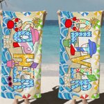 Personalizzato carino stile estivo nome asciugatura rapida oversize Microfiber Beach Towel Beach Party Holiday Gift for Kids Friends