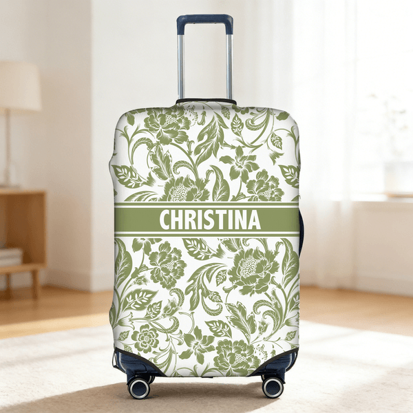 Personalized Multicolor Floral Luggage Cover Fits 18-32 Inches Suitcase with Name Travel Accessories Birthday Gift for Women Travel Lovers