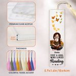 Personalisierte niedliche Cartoon Lesen Charakter Acryl Quaste Lesezeichen mit Namen und Text Geburtstag Graduierung Geschenk für Buchliebhaber Freunde