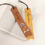 Personalized Birth Flower Butterfly PU Leather Bookmark with Name Reading Birthday Gift for Book Lovers Bookworms