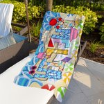 Personalizzato carino stile estivo nome asciugatura rapida oversize Microfiber Beach Towel Beach Party Holiday Gift for Kids Friends