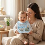 Personalisierte My First Easter Cute Bunny Star 100% Baumwolle Baby Lätzchen mit Namen Fütterung Accessoire Baby erste Ostern Geschenk für Neugeborene