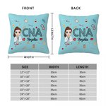 Personalised Cartoon Doctor Nurse Character Soft Cushion Cover with Name Nurse Week Thanking Birthday Gift for Medical Staff