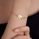 Personlig 1-4 hjerter gravert navn armbånd delikat kvinne smykke morsdag jubileum bryllup gave til henne