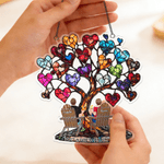 Personalised Stained Glass Effect Heart Tree Acrylic Ornament with Couple Names Home Decor Memorial Day Birthday Gift for Couple