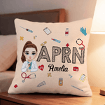 Personalised Cartoon Doctor Nurse Character Soft Cushion Cover with Name Nurse Week Thanking Birthday Gift for Medical Staff