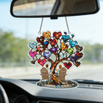 Personalised Stained Glass Effect Heart Tree Acrylic Ornament with Couple Names Home Decor Memorial Day Birthday Gift for Couple