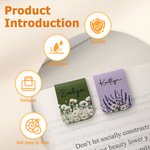 Personalized Floral PU Leather Magnetic Bookmark Clip with Name Birthday Gift for Book Lovers