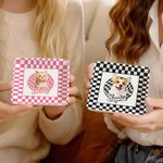 Henkilökohtainen öljymaalaus Style Pet Photo Checkered Square Keraaminen korut lautasen nimi Pet Memorial Day lahja lemmikkieläinten omistajille ystäville