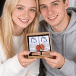 Personalised You Are My Penguin Design Red Penguin Pebble with Card Velvet Bag and Gift Box Birthday Anniversary Gift for Couples
