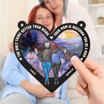 Personalized Cartoon Character Back View Window Hanging Suncatcher with Names Home Decor Mother's Day Birthday Gift for Mom Woman