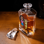 Personalized Tennis Cartoon Character Whiskey Decanter with Engraved Name Birthday Anniversary Gift for Men Tennis Players