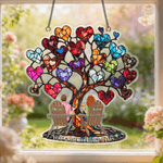 Personalised Stained Glass Effect Heart Tree Acrylic Ornament with Couple Names Home Decor Memorial Day Birthday Gift for Couple