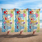 Personalizzato carino stile estivo nome asciugatura rapida oversize Microfiber Beach Towel Beach Party Holiday Gift for Kids Friends