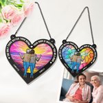 Personalized Cartoon Character Back View Window Hanging Suncatcher with Names Home Decor Mother's Day Birthday Gift for Mom Woman