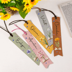 Personalisierte Geburt Blume Schmetterling PU Leder Lesezeichen mit Namen Lesen Geburtstag Geschenk für Buchliebhaber Bücherwürmer
