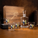 Personalized Tennis Cartoon Character Whiskey Decanter with Engraved Name Birthday Anniversary Gift for Men Tennis Players