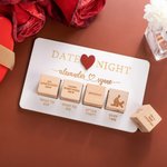 Personlig 5 deler datekveld spillsett i tre med navngravering og oppbevaringspose gave til par bryllup 5 års bryllupsdag valentinsdag