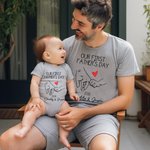 Personalised Father and Son Daughter Holding Hands Outfit Daily Leisure Our First Father’s Day Together Shirt Father's Day Gift New Dad Gift