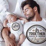 Personalizado Nuestro Primer Día del Padre Juntos Salud 100% Algodón Camiseta Bebé Onesie Conjunto a Juego Día del Padre para el Nuevo Papá Bebé