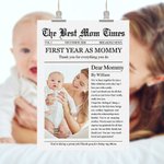 Personalized The Best Dad Mom Times Poster Canvas Painting Wall Art with Text and Photo Home Decor Housewarming Gift for New Parents