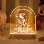 Lámpara de noche LED personalizada con nombre y base de madera para el Día de la Madre, regalo de Navidad para la madre y el niño