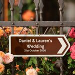 Personalized Metal Arrow Wedding Sign with Text Wedding Reception Signage Direction Preparing Gift for Newlyweds