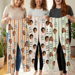 Personalized Stripe 1-4 Photos Drawstring Long Pajama Pants with Name Mother's Day Birthday Gift for Women Men Kids