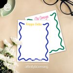 Personalisierte farbige Schwesternschaft griechischen Brief 50 Seiten Notizblock mit Schwesternschaft Name Briefpapier liefert Geschenk für Mädchen | Callie × Affinity Licensing