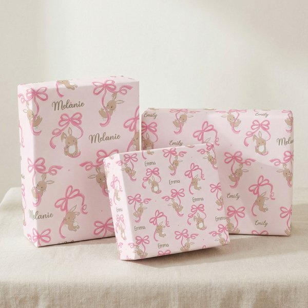 Carta da regalo con fiocco coniglietto personalizzato con nome Set di 3 bomboniere per feste pasquali regalo per bambini