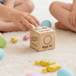 Gepersonaliseerde Bunny Kip Paasei Houten Dobbelstenen Grappig Party Speelgoed Paascadeau voor kinderen Tieners Familie