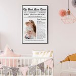 Personalized The Best Dad Mom Times Poster Canvas Painting Wall Art with Text and Photo Home Decor Housewarming Gift for New Parents
